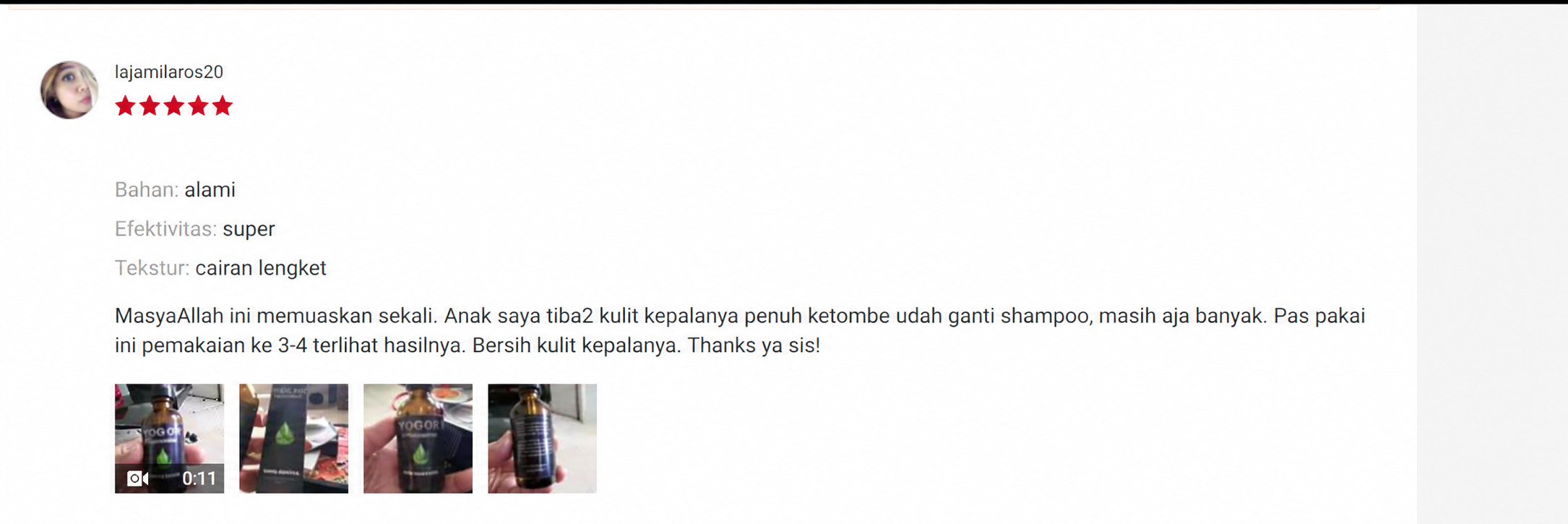 Ulasan pembeli ivogry kelima